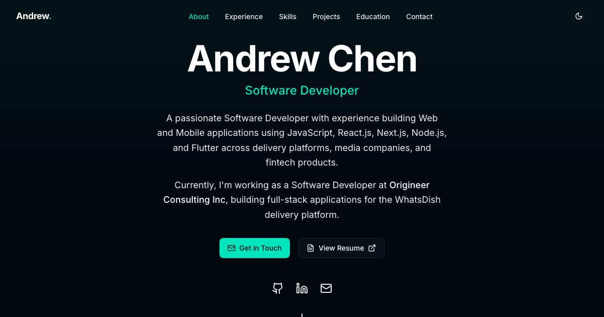 Andrew Software Developer Andrew Chen | Software Developer